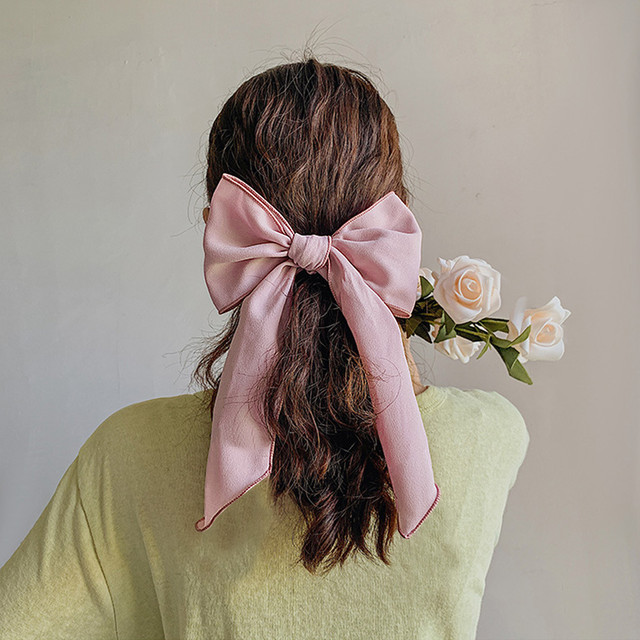 Sweet Ribbon Bow Scrunchies Large Elastic Hair Band Ponytail Scarf